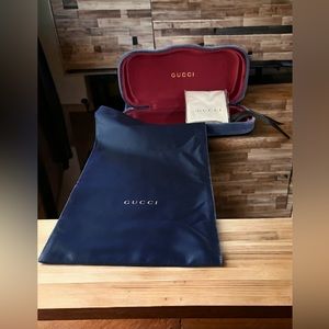 💜NEW Gucci Velvet Sunglass/Glasses Case (Medium), Matching Dustbag + Cloth